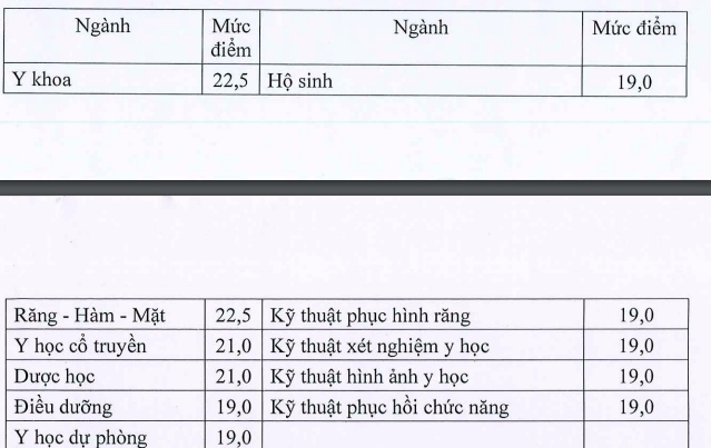 bo gd-Dt cong bo nguong diem dam bao chat luong dau vao nhom nganh suc khoe hinh anh 1