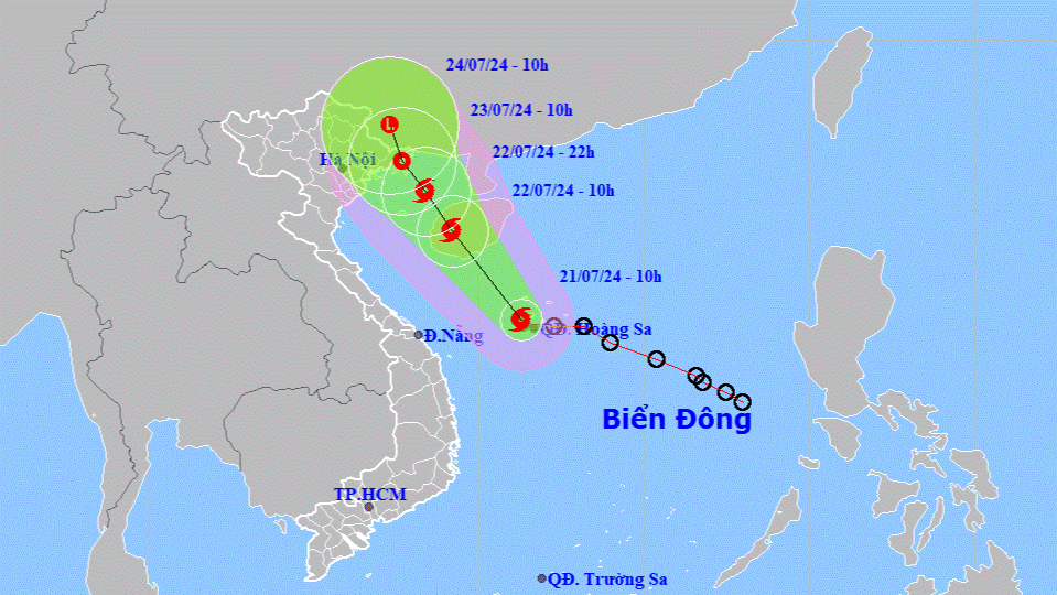 bao so 2 giat cap 10, dang o phia tay quan dao hoang sa hinh anh 1