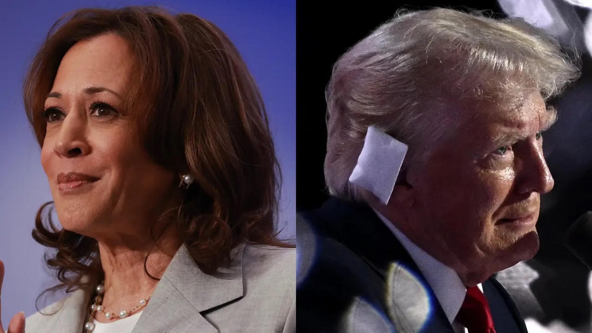 man cong kich dau tien giua hai phe donald trump kamala harris hinh anh 1