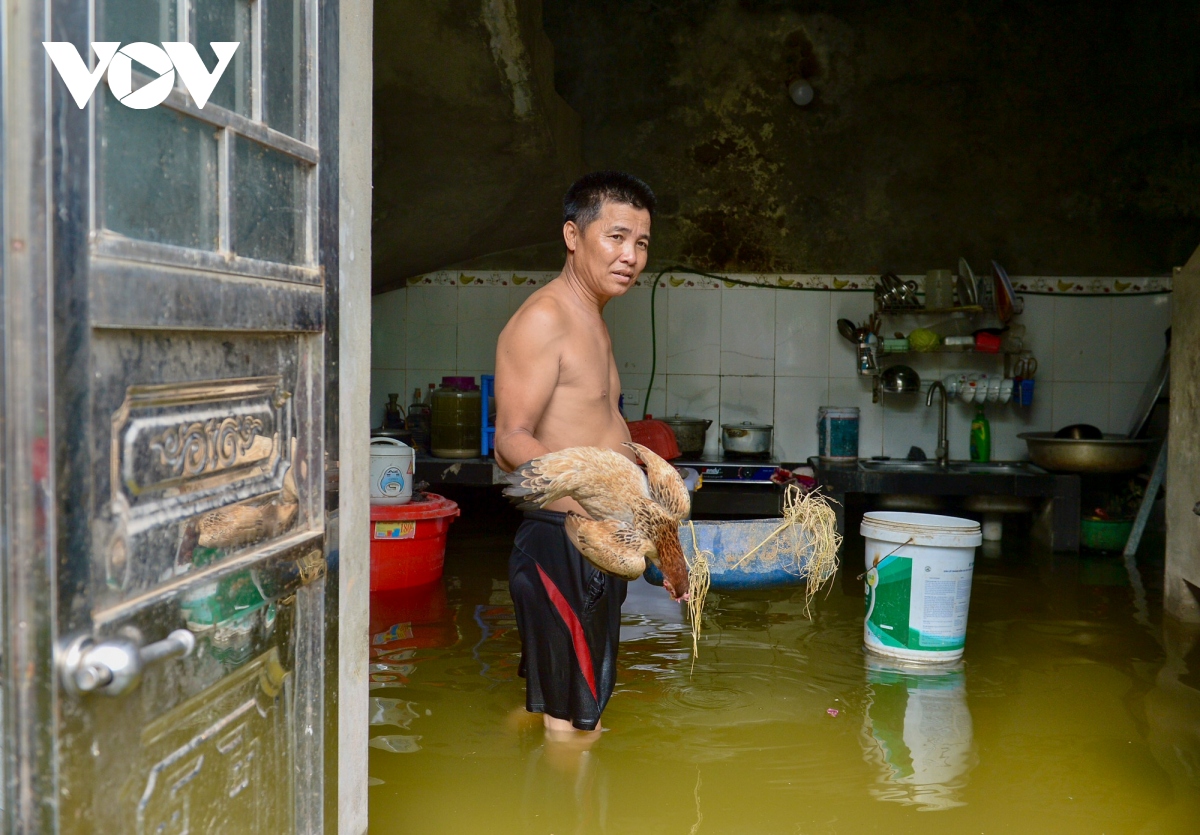 nhieu nha dan o ngoai thanh ha noi bi dao lon cuoc song do nuoc ngap sau keo dai hinh anh 6